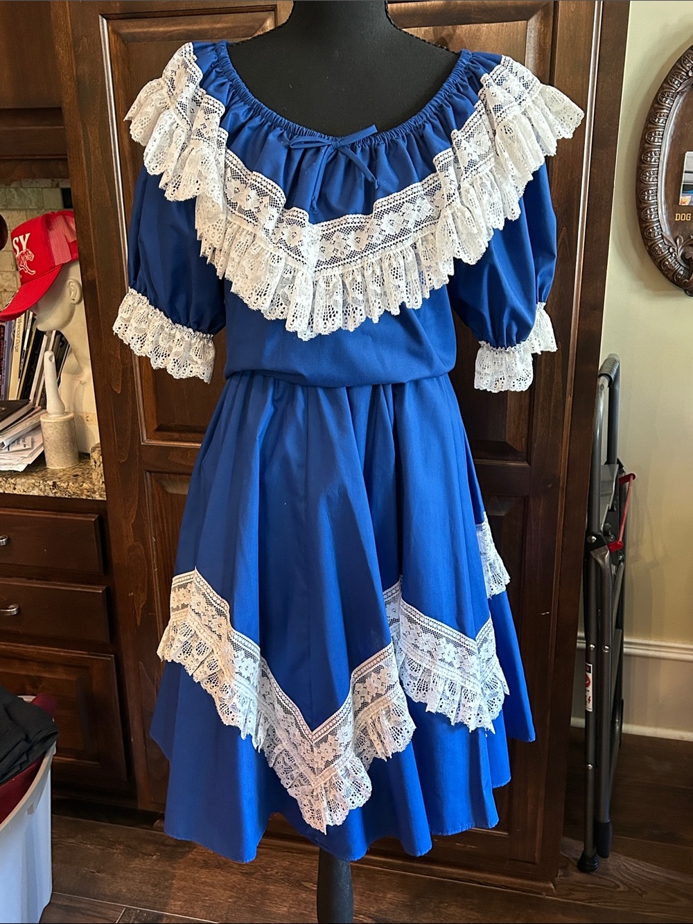 70’s Malco Modes Sz S Blue 2 pc Square Dance Set “Prairie Core”